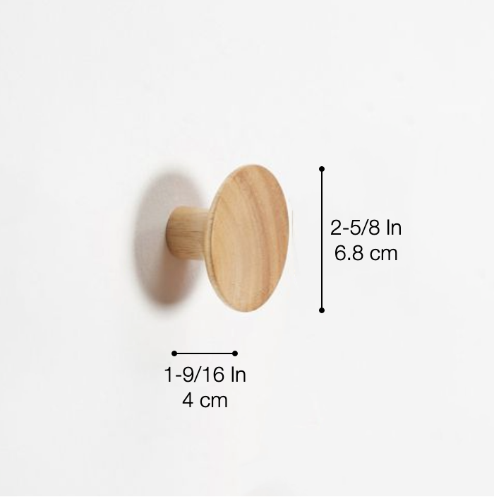 Botton Shaped Natural Wood Wall Hooks