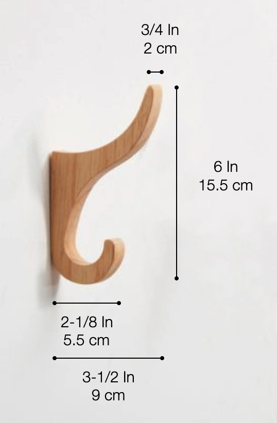 Natural Wood Coat/Hat Hooks | Upper & Lower Hook