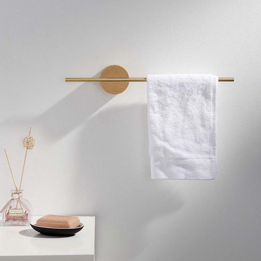 Walnut/Beech Brass Towel Holder