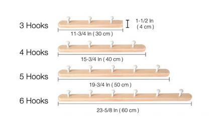 Solid Walnut/Beech Coat Rack with  Hooks