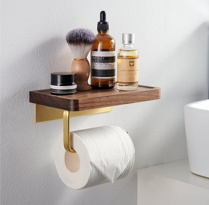 Wood Toilet Paper Holder w/ Shelf