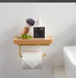 Wood Toilet Paper Holder w/ Shelf