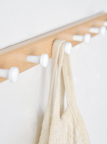 Solid Walnut/Beech Coat Rack with  Hooks