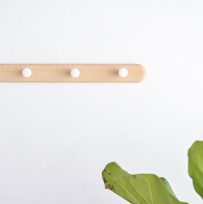 Solid Walnut/Beech Coat Rack with  Hooks