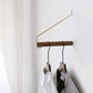 Brass/Wood Wall Mounted Modern Clothes Rack