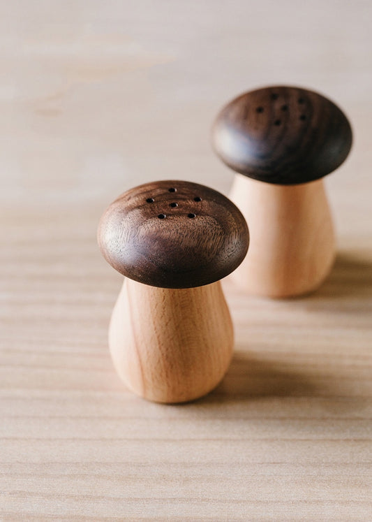 Solid Wood Mushroom Toothpick Holder | Dispenser