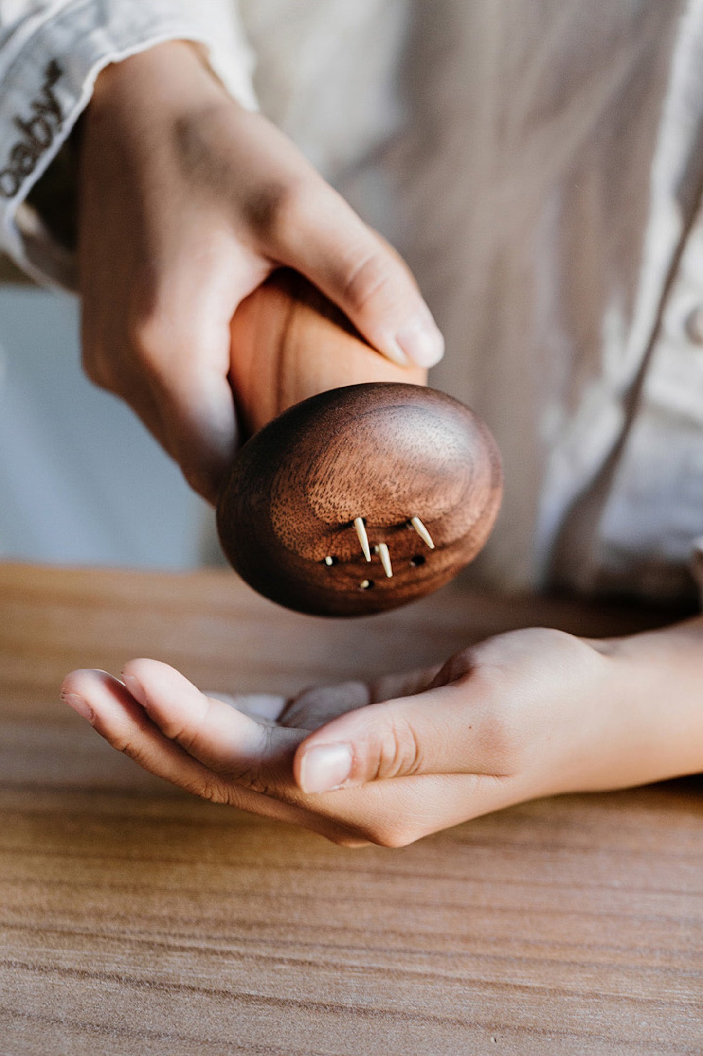 Solid Wood Mushroom Toothpick Holder | Dispenser