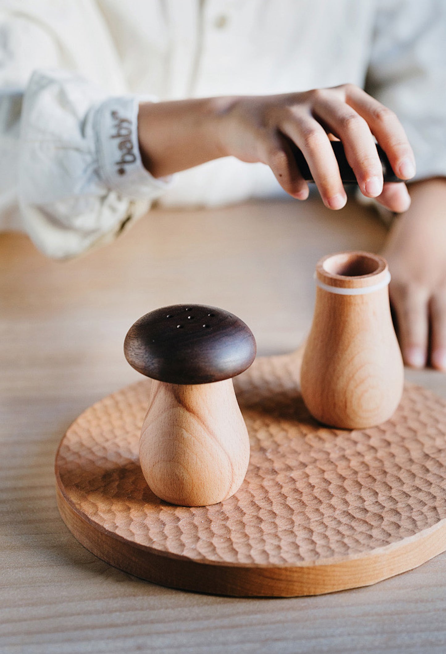 Solid Wood Mushroom Toothpick Holder | Dispenser