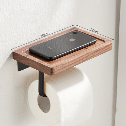 Wood Toilet Paper Holder w/ Shelf