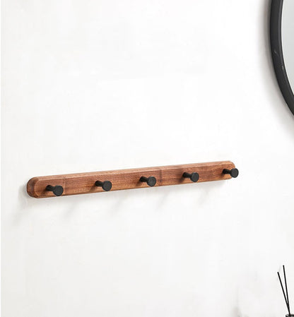 Solid Walnut/Beech Coat Rack with  Hooks