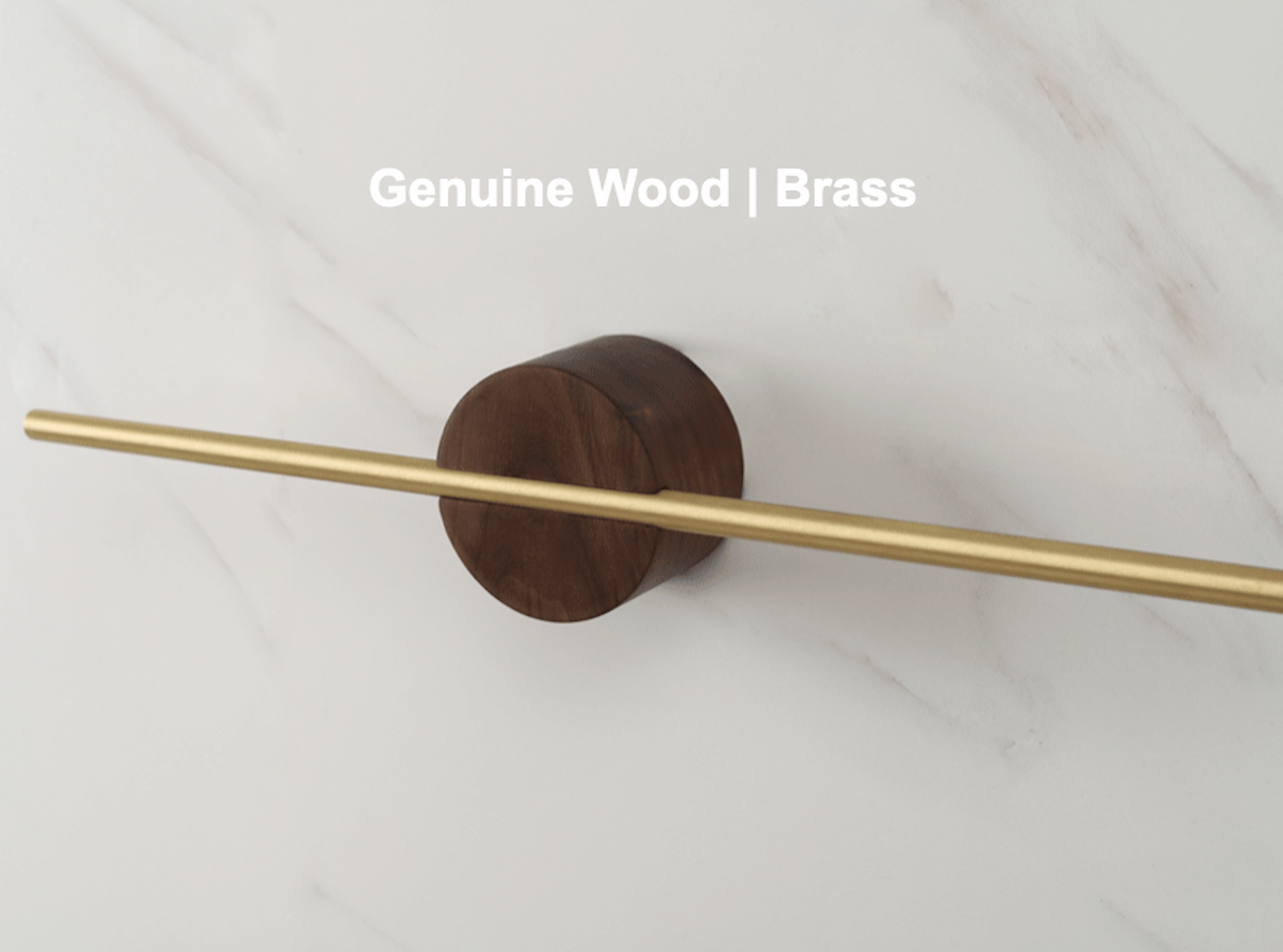 Walnut/Beech Brass Towel Holder