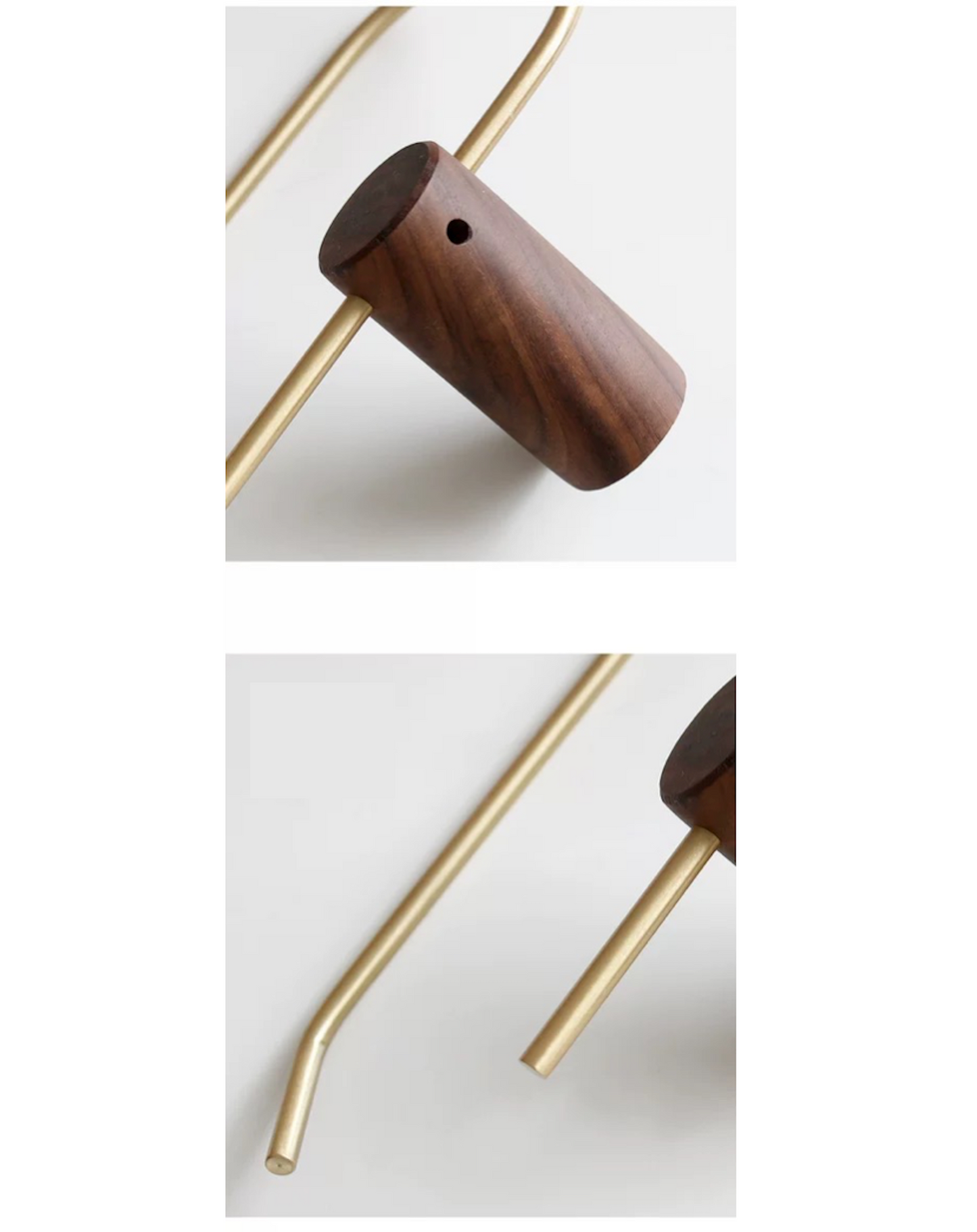 Wood & Brass Toilet Paper Holder