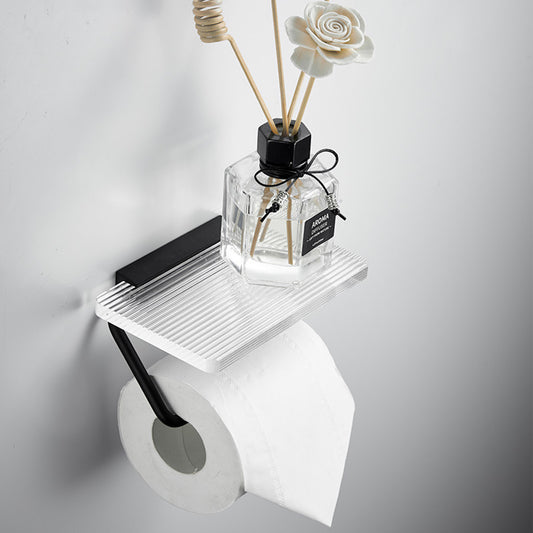 Gold/Black Finish Toilet Paper Holder w/ Acrylic Shelf