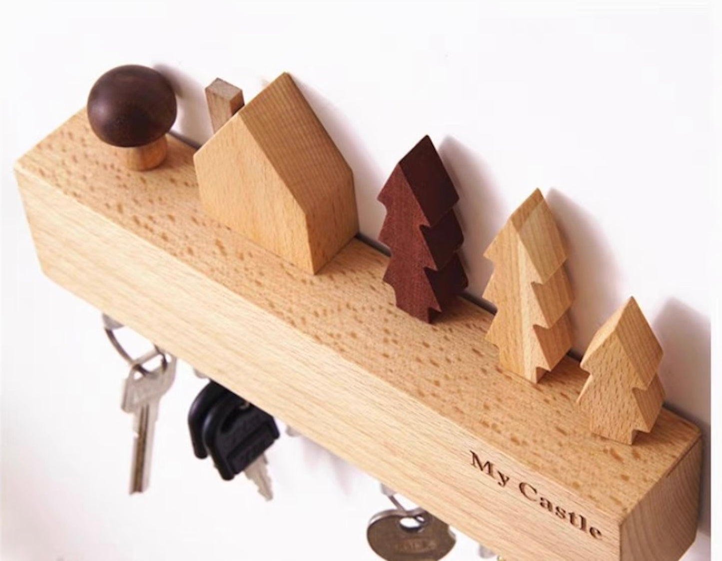 Wooden Wall Mounted Key Holder