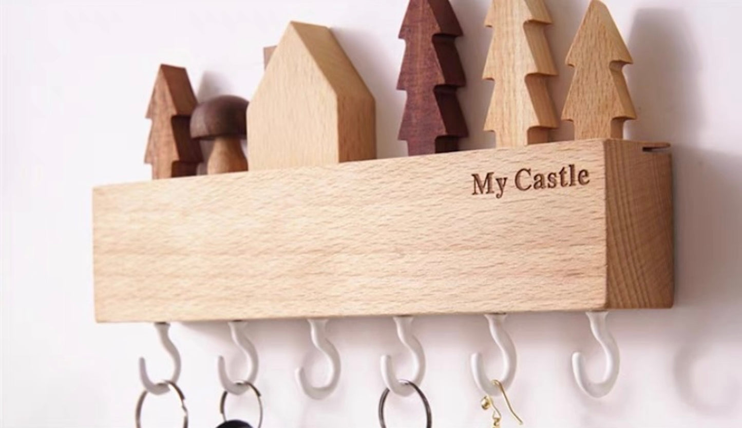 Wooden Wall Mounted Key Holder