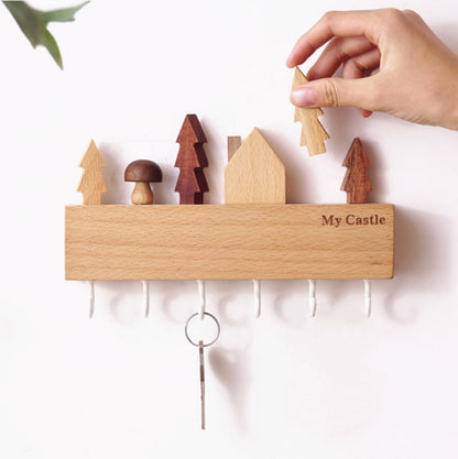 Wooden Wall Mounted Key Holder