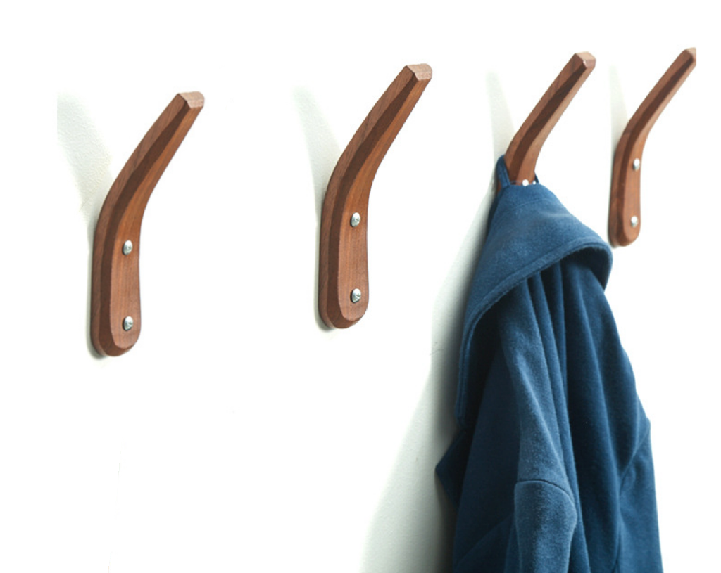 Walnut Coat/Hat Hooks