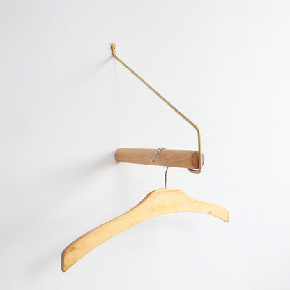 Brass | Wood Wall Mounted Modern Clothes Rack