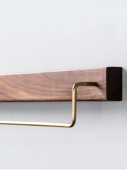 Smile Towel Holder Walnut/Beech Brass