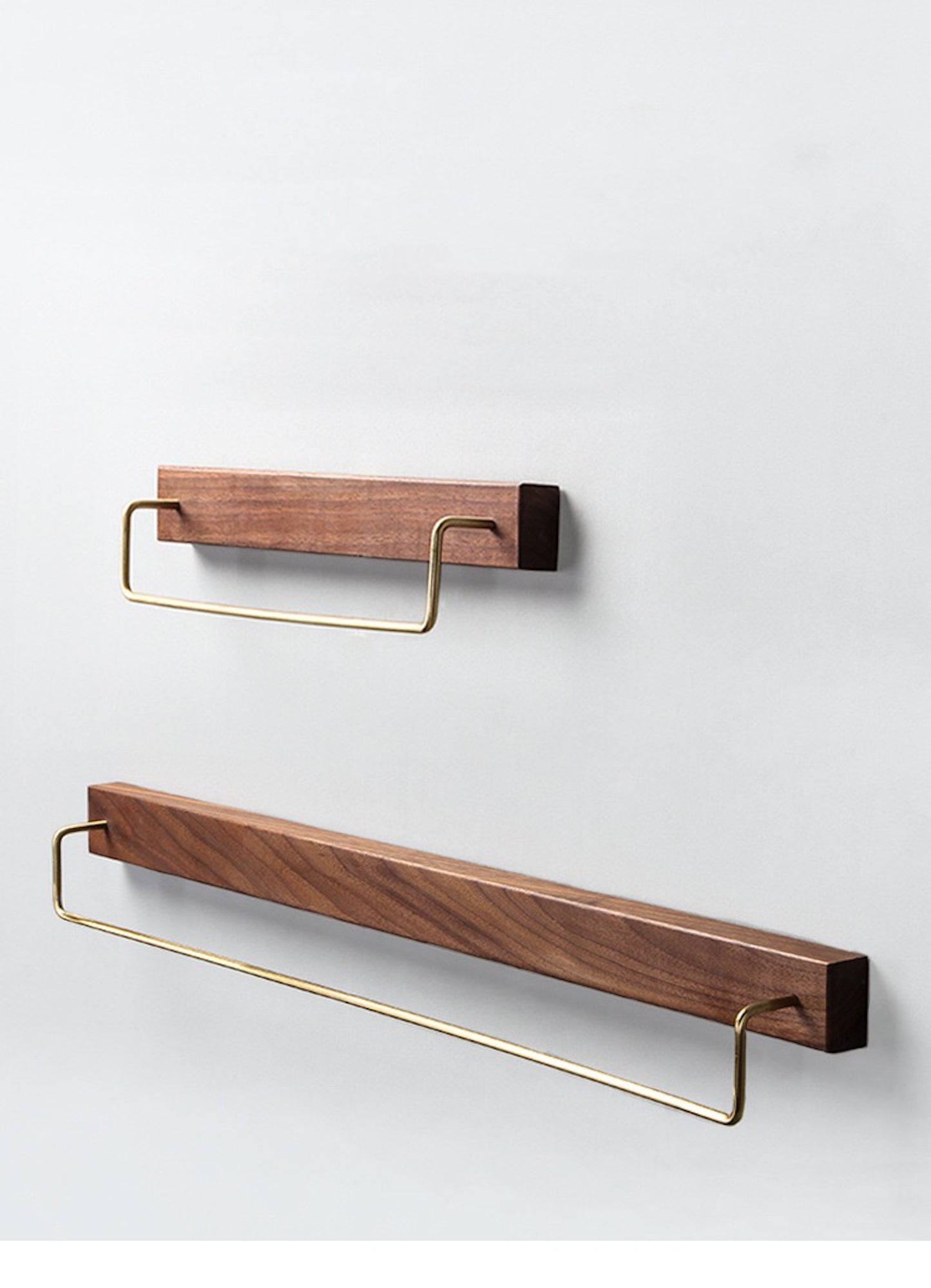 Smile Towel Holder Walnut/Beech Brass