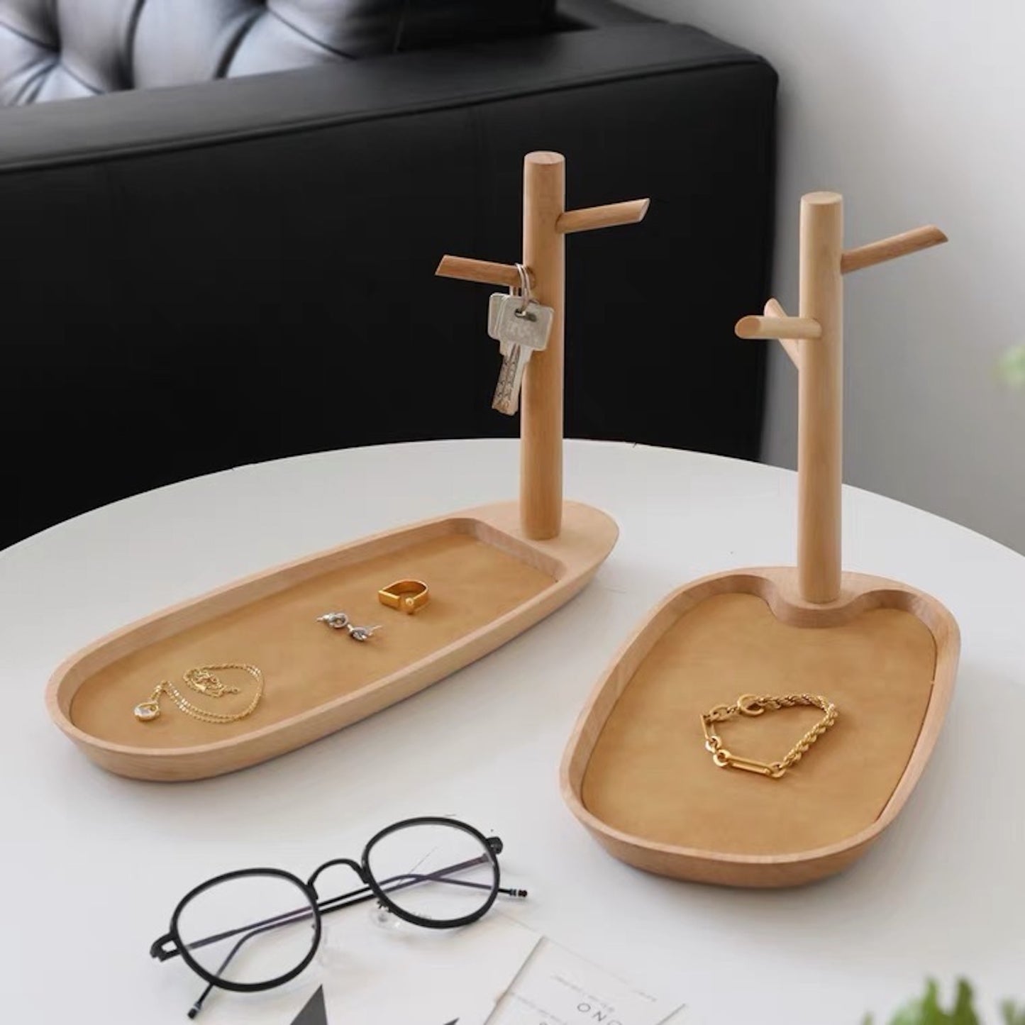 Wooden Tabletop Key Tray