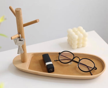 Wooden Tabletop Key Tray